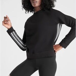 Athleta 24/7 Striped Crew Sweatshirt in Black and White Size Large Tall
